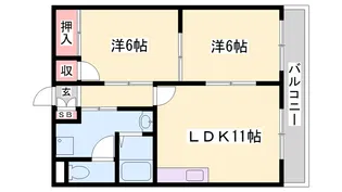 アルコラカーサ町坪【2階】の間取り