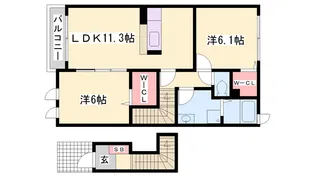 イリーデA【202号室】の間取り