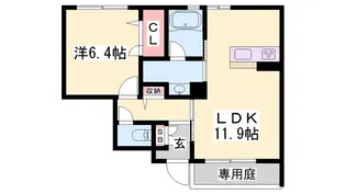シャーメゾン オリンピア【1階】の間取り