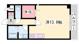 ルミナスコート安田【202号室】の間取り