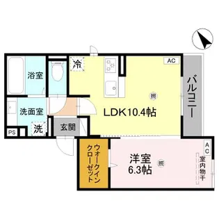 ENCHANTE大久保駅前【302号室】の間取り