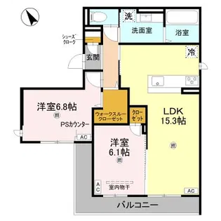 ENCHANTE大久保駅前【303号室】の間取り