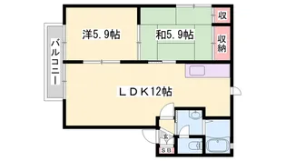ディアス北新在家【A101号室】の間取り