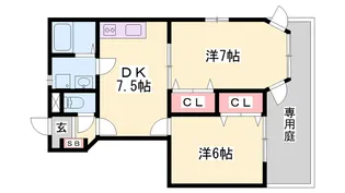 ロジュマン ドゥ クール【1階】の間取り