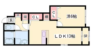 ソレイユB【1階】の間取り