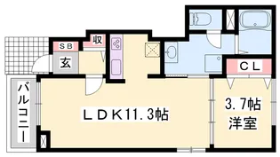 エクセラン國木Ⅱ【1階】の間取り