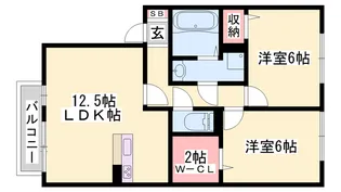 プリンシプルⅠ棟【105号室】の間取り