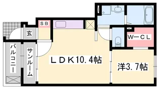 1LDKの間取り画像