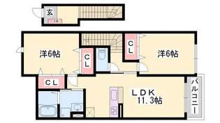 ビオレ榎ノ森Ⅱ【2階】の間取り