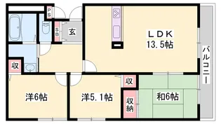 ネオグランデ坂田町姫路駅北【13階】の間取り