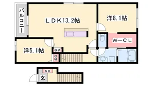 ブリッサガーデンB【2階】の間取り