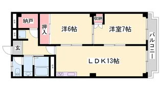 ハイツ柳井【403号室】の間取り