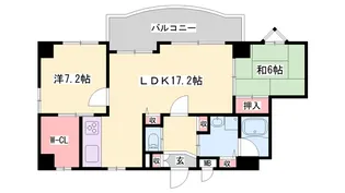 サンテデーレしかま【9階】の間取り