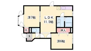 アメニティー北平野B【1階】の間取り