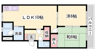 エコーハイツエム【1階】の間取り