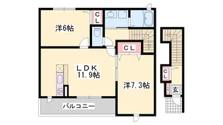 ビオレ榎ノ森Ⅰ【2階】の間取り