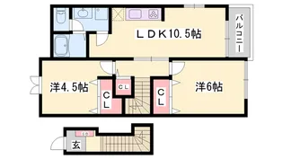 2LDKの間取り画像