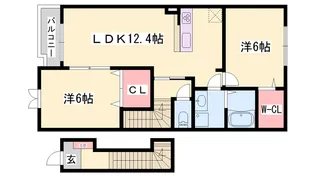 サンリットヴィラA【2階】の間取り