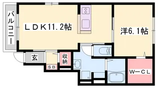 メゾンド シュシュ ノース【1階】の間取り