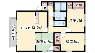 ウィンディ中村 A棟【2階】の間取り