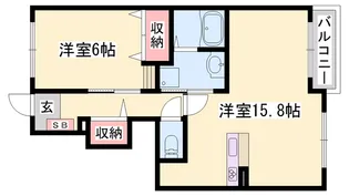 クール・ヴィヴァーチェB【1階】の間取り