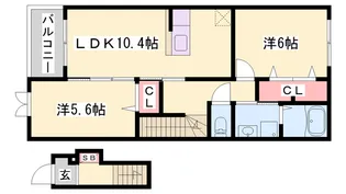 コンソラーレD【2階】の間取り