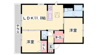 シャーメゾン下河原【1階】の間取り