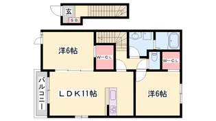 サニーアップヒルE【2階】の間取り
