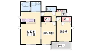 シャーメゾン亀山【1階】の間取り