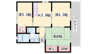 シャーメゾン志保【B102号室】の間取り