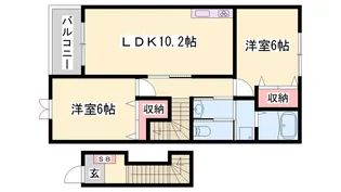 エスト ソ−レ【2階】の間取り