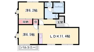 ウエストレイク【A203号室】の間取り