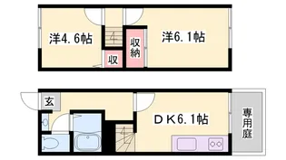 ハイツコスモス【1階】の間取り