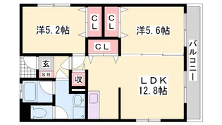 マンション外堀川【2階】の間取り