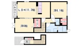 サニーレジデンス御着A【2階】の間取り