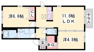 ちどり館【0101号室】の間取り