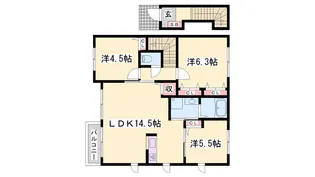 メゾン・ド・富永【0203号室】の間取り