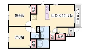 Modessa高砂【1階】の間取り
