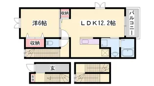 ライジングサン【301号室】の間取り