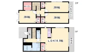 ローズコート書写【0001号室】の間取り