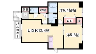 2LDKの間取り画像