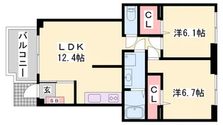 ココアガーデン【1階】の間取り