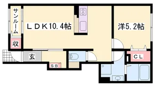 フェリア福崎【102号室】の間取り