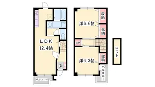 兵庫県神崎郡福崎町南田原【テラスハウス】の間取り