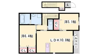 ciel【201号室】の間取り