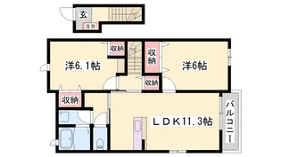 アベニールフルール【2階】の間取り