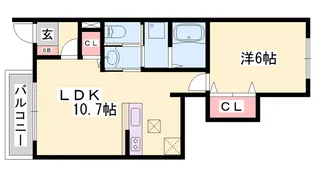 シャングリラA【1階】の間取り
