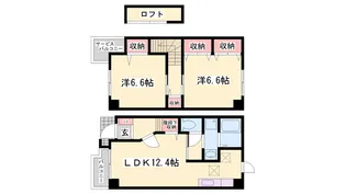 サニーハートB棟【1階】の間取り