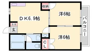 リバーサイドパレス【103号室】の間取り