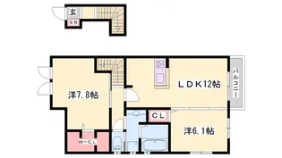 ローヤルヴィラ勝原【2階】の間取り